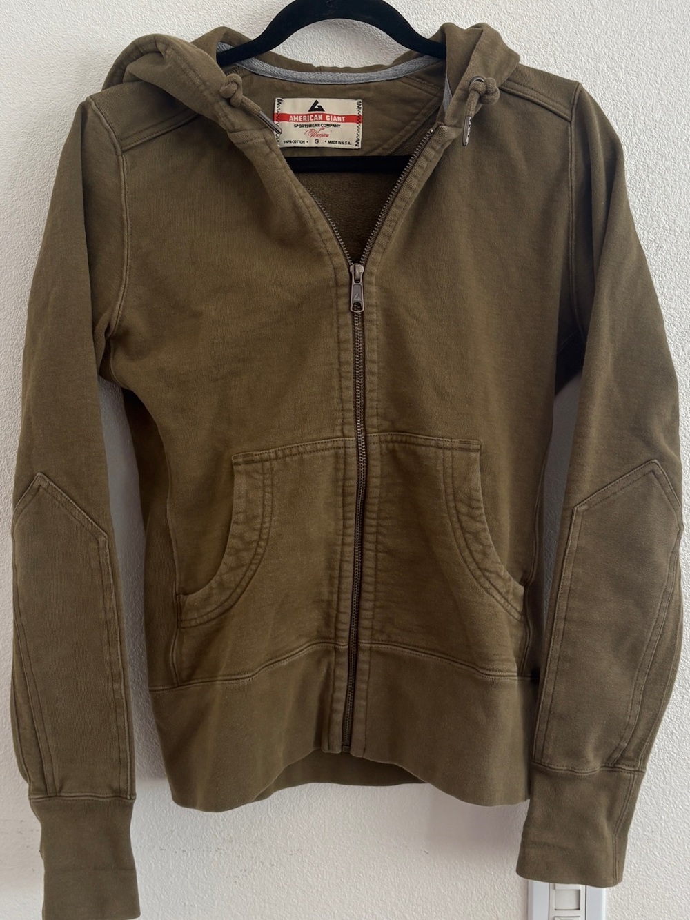 American Giant Women'Small Classic Full Zip Hoodie Olive Small